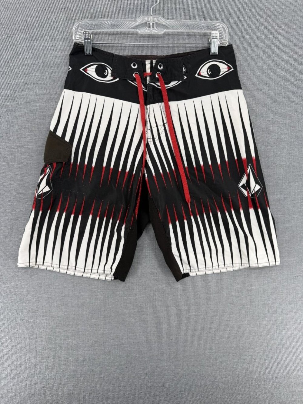 Volcom Board Shorts Mens 30 10" Artist Monster Eyes Swim Trunks Drawstring